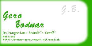 gero bodnar business card